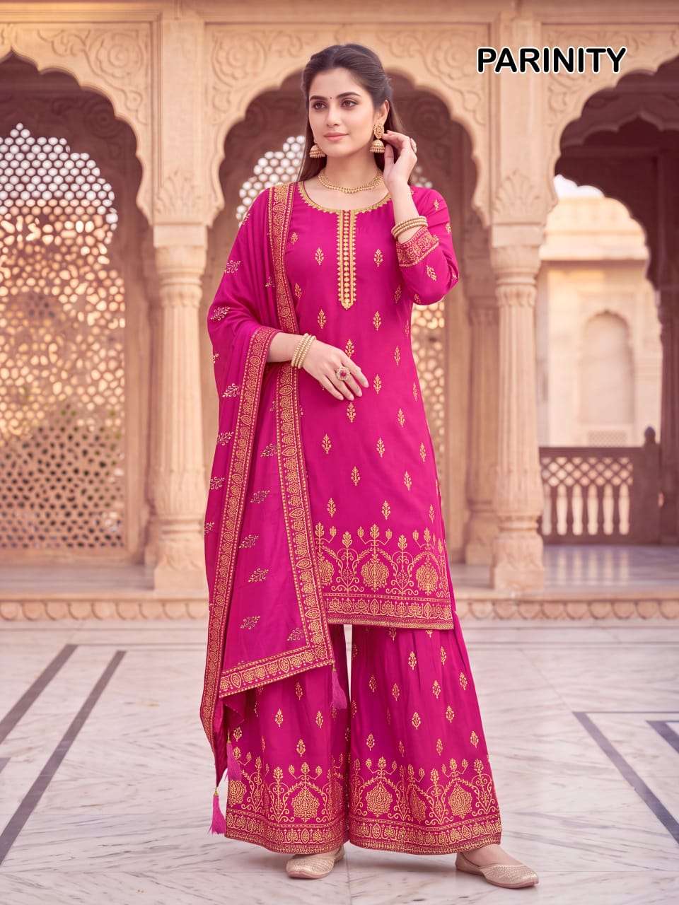 PARINITI 14KG RAYON WITH FOIL PRINT KURTI SHARARA SUIT FOR SHADI FESTIVAL TYPE CLOTHING 